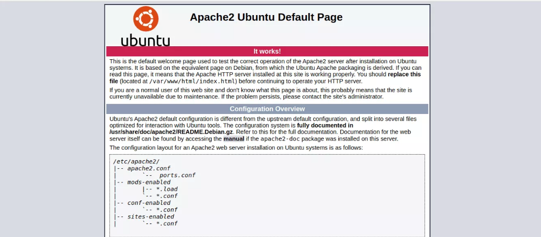 installed apache2 on ubantu