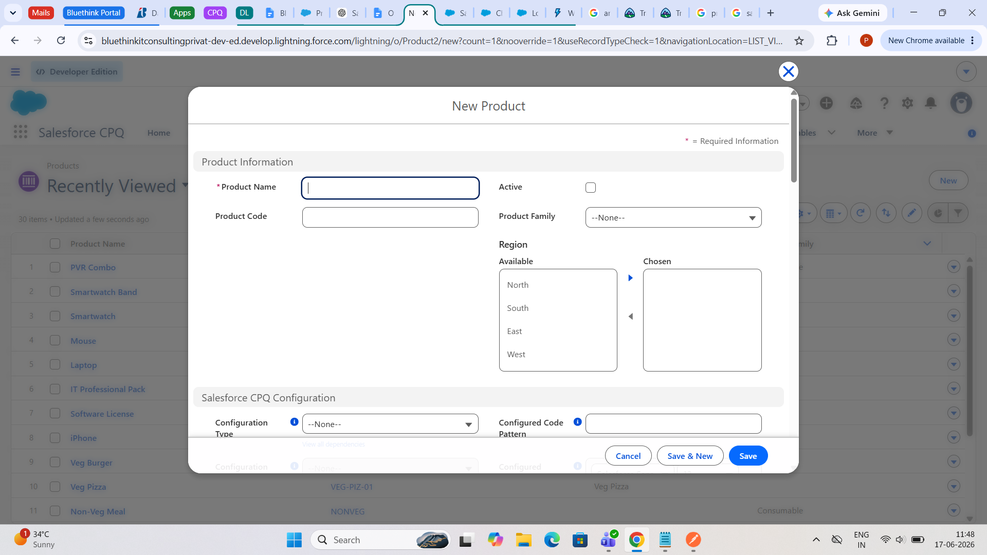 Create Product in Salesforce CPQ