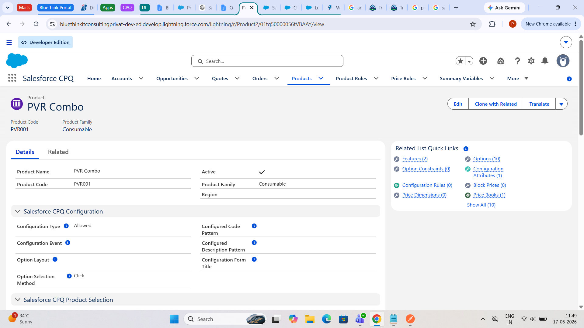 Related Tab for Product Features